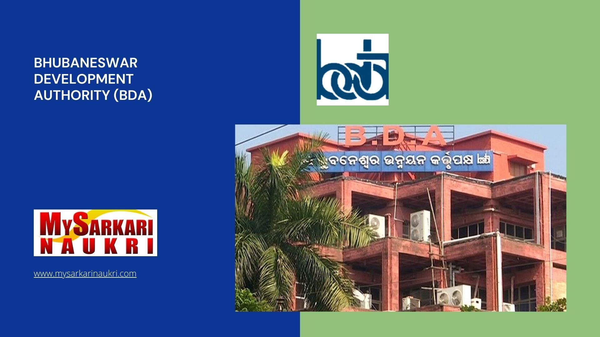 Bhubaneswar Development Authority BDA Recruitment MySarkariNaukri En