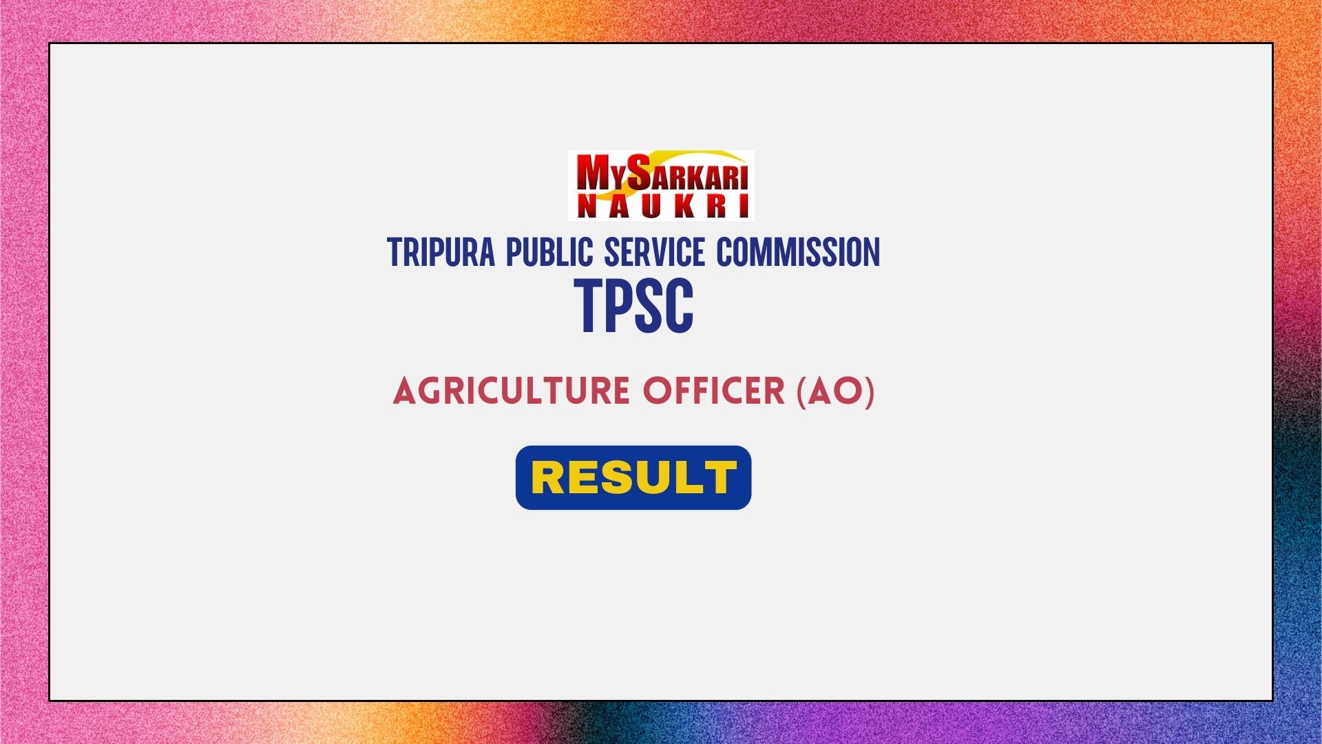 Tpsc Agriculture Officer Result Out Cut Off Merit List