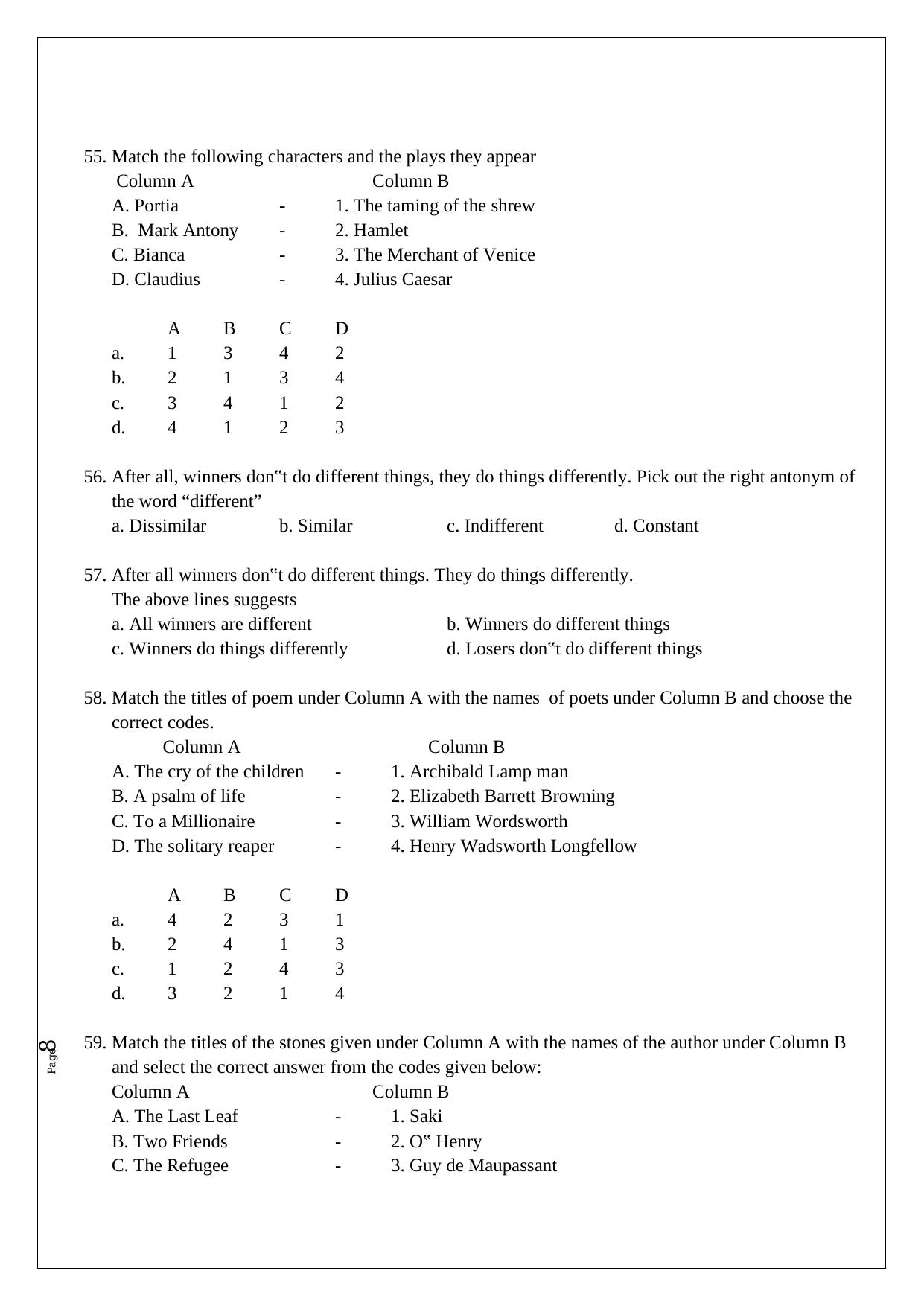 TNPSC Group 4 Question Paper - Page 8