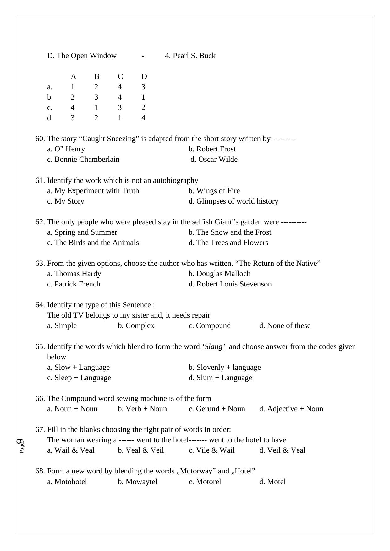 TNPSC Group 4 Question Paper - Page 9