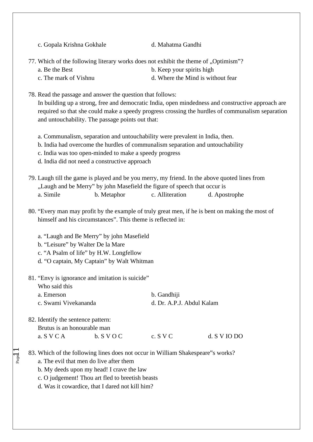 TNPSC Group 4 Question Paper - Page 11