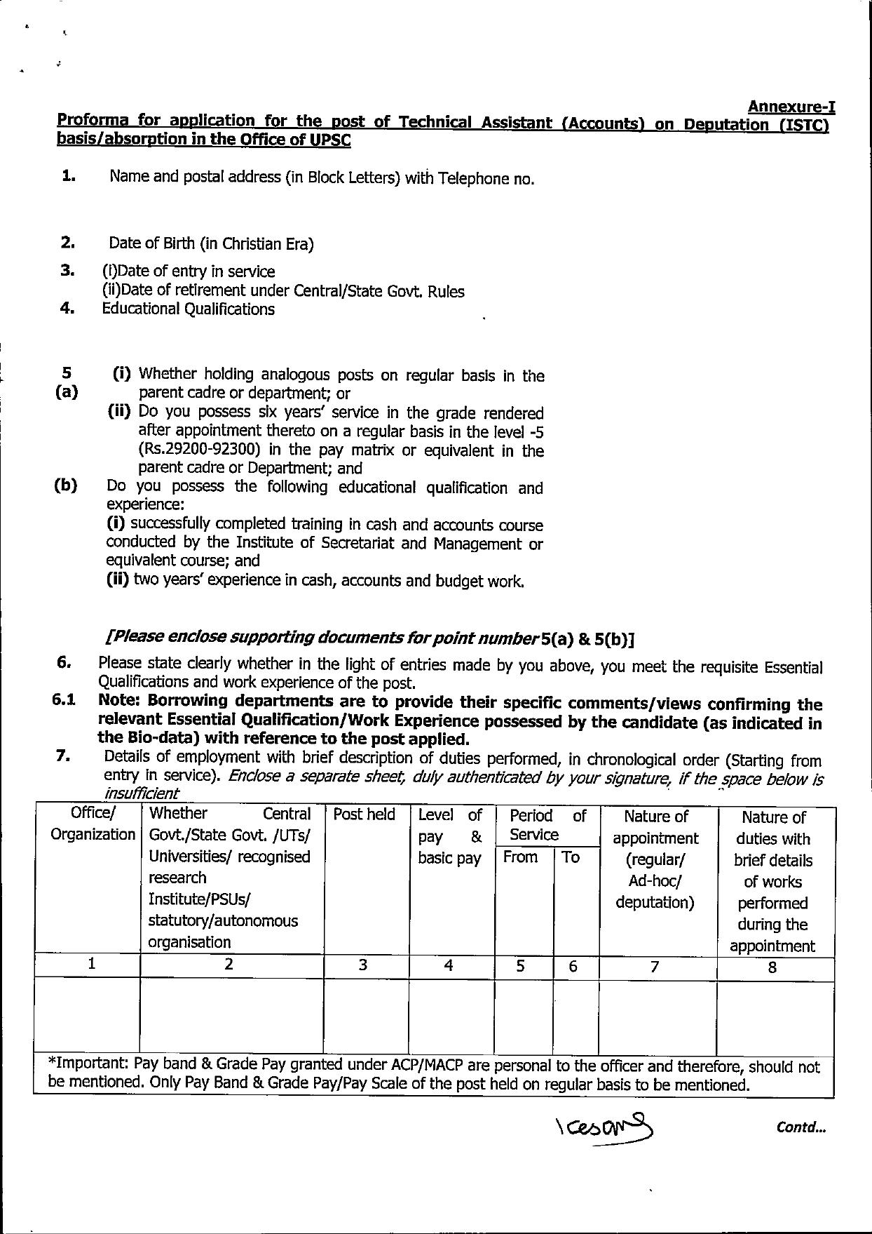 Union Public Service Commission (UPSC) Technical Assistant (Accounts) Recruitment 2024 - Page 3