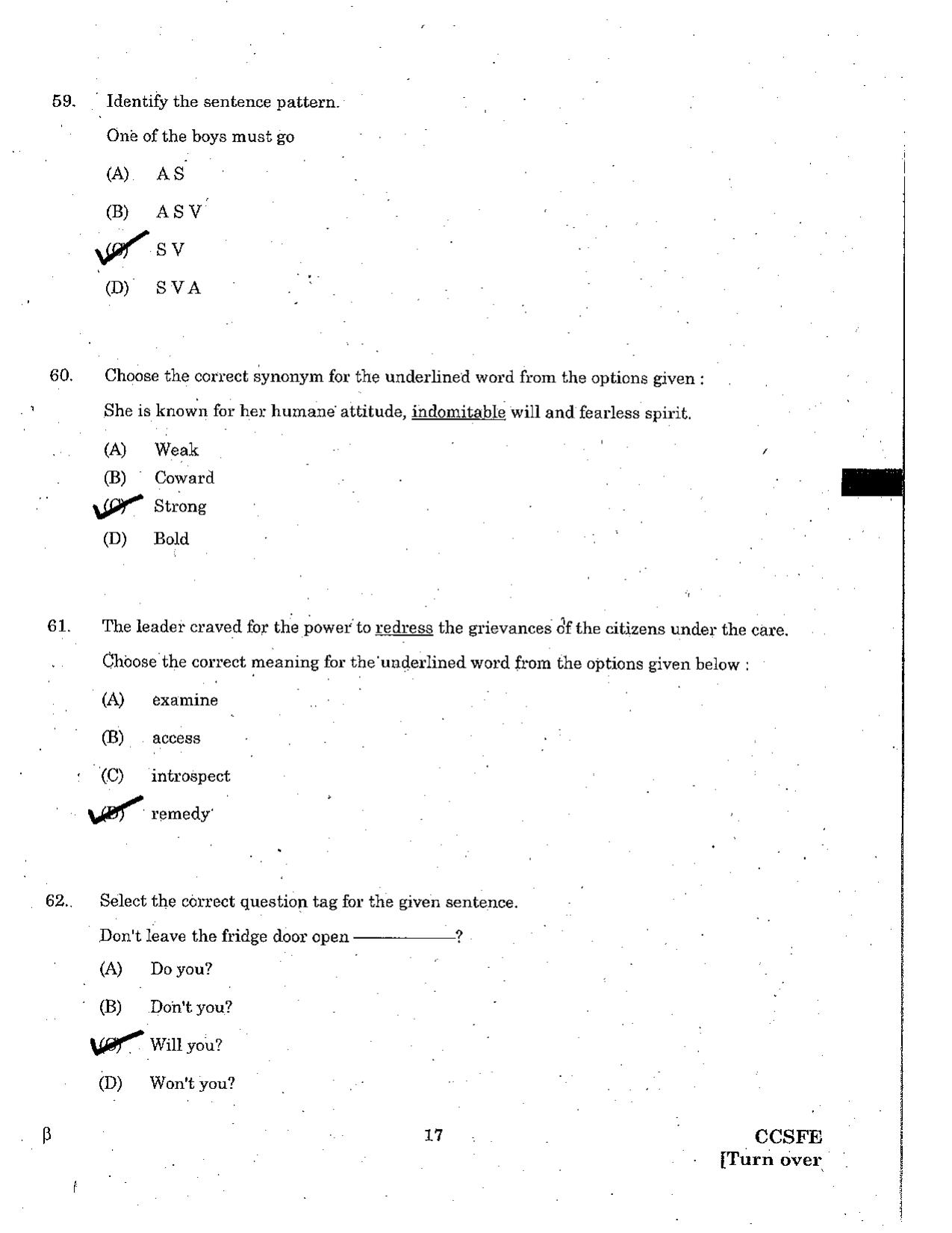 TNPSC Group 4 Question Paper – General English - Page 17