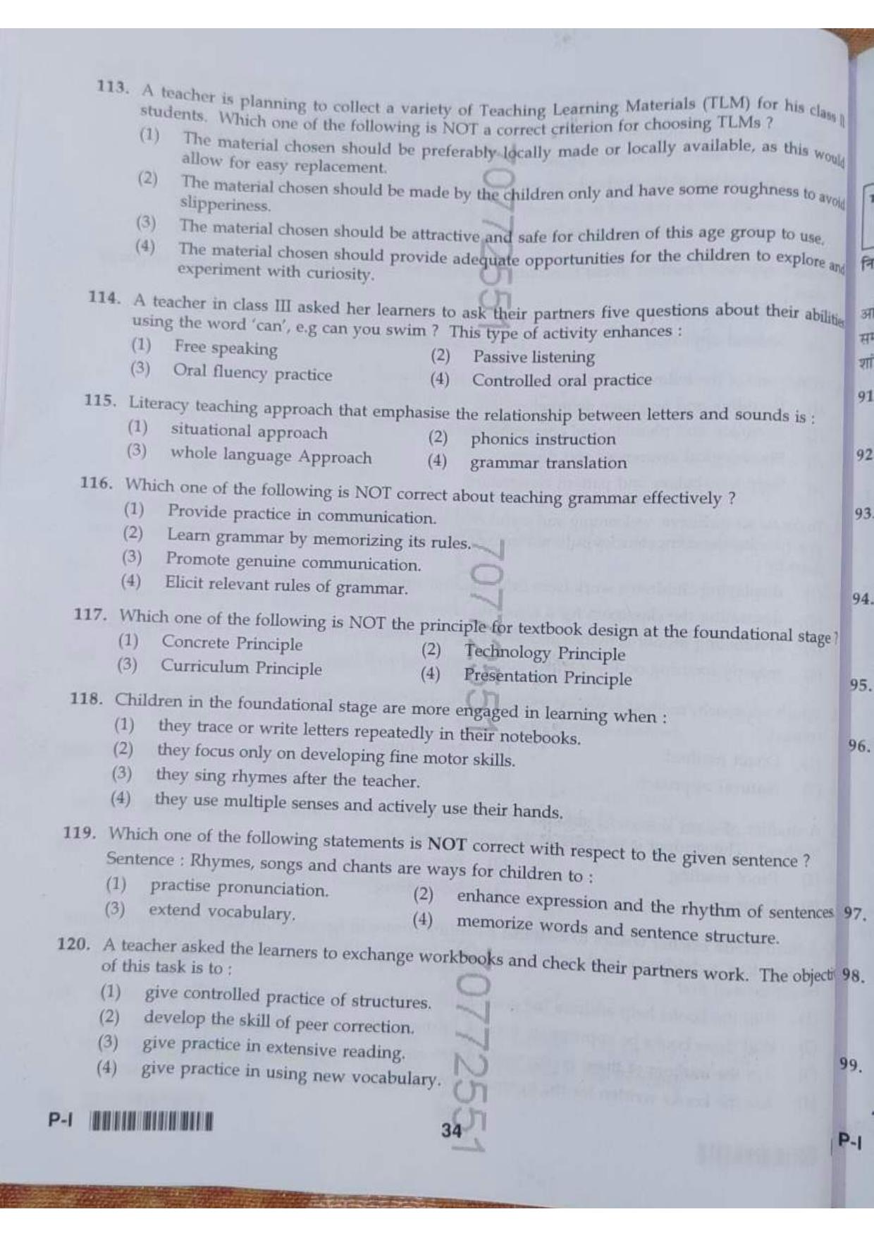 ctet paper 1 question paper SET K - Page 34