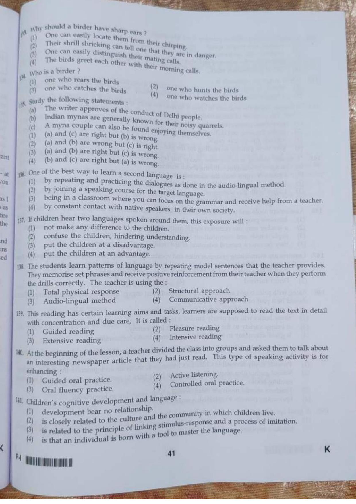 ctet paper 1 question paper SET K - Page 41