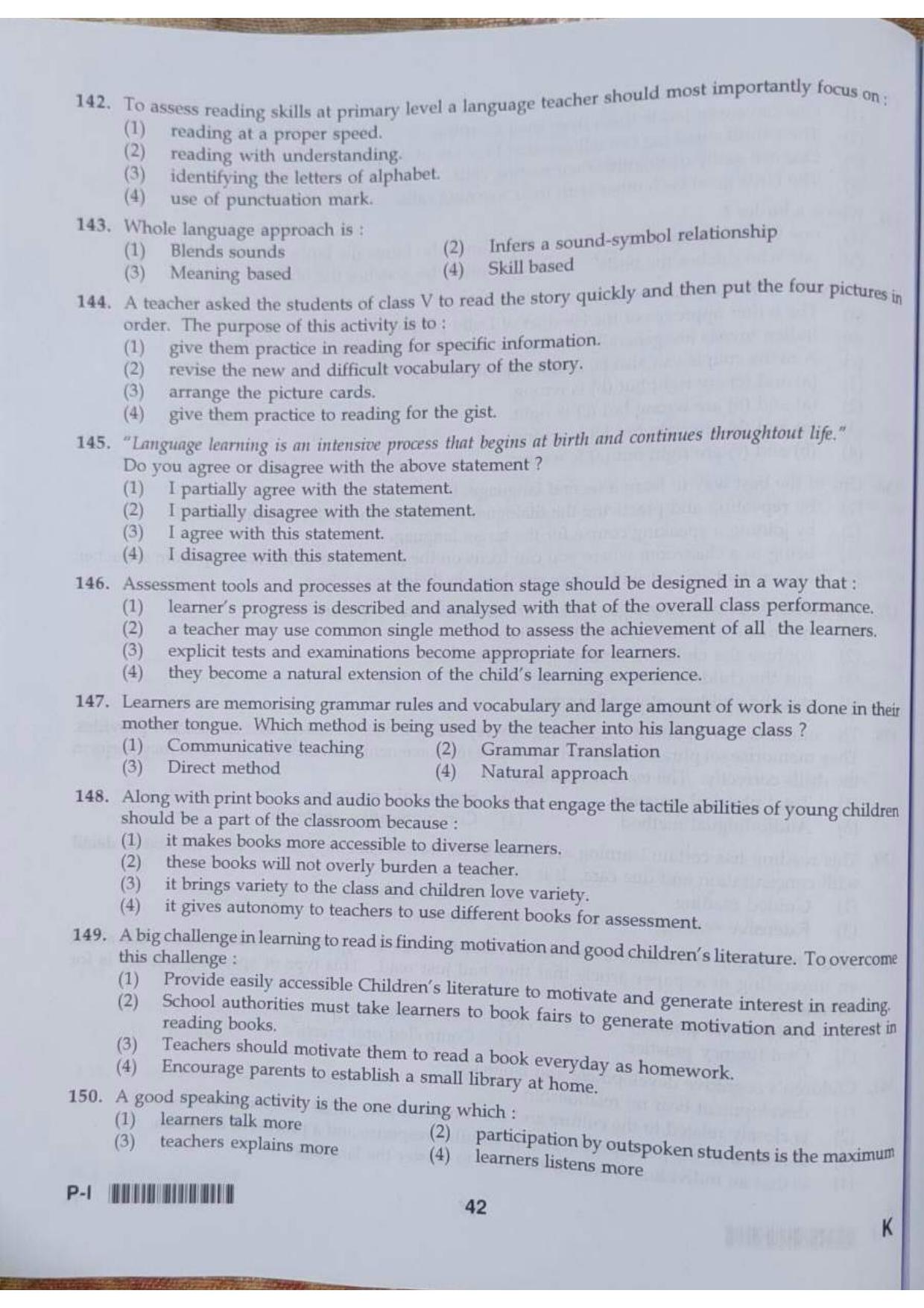 ctet paper 1 question paper SET K - Page 42