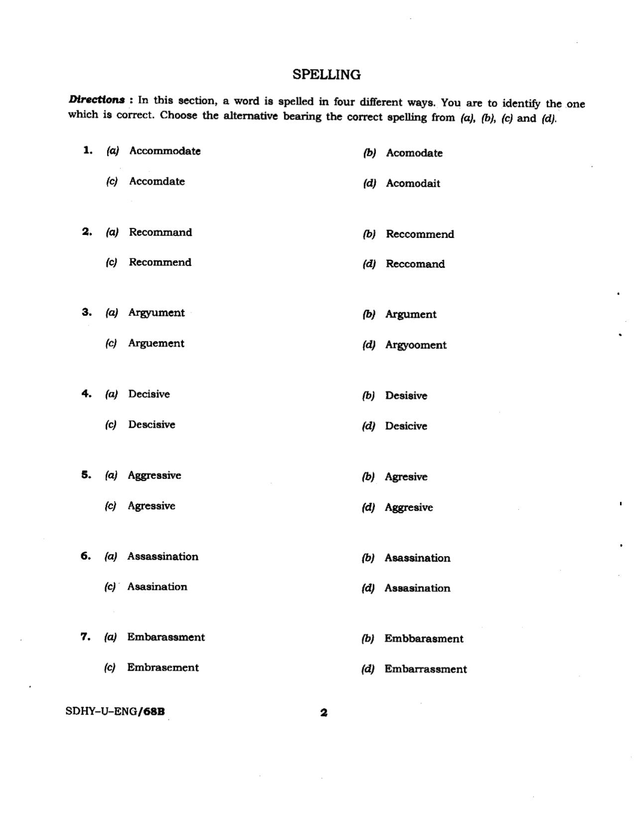 PSPCL General English Model Question Paper - Page 2