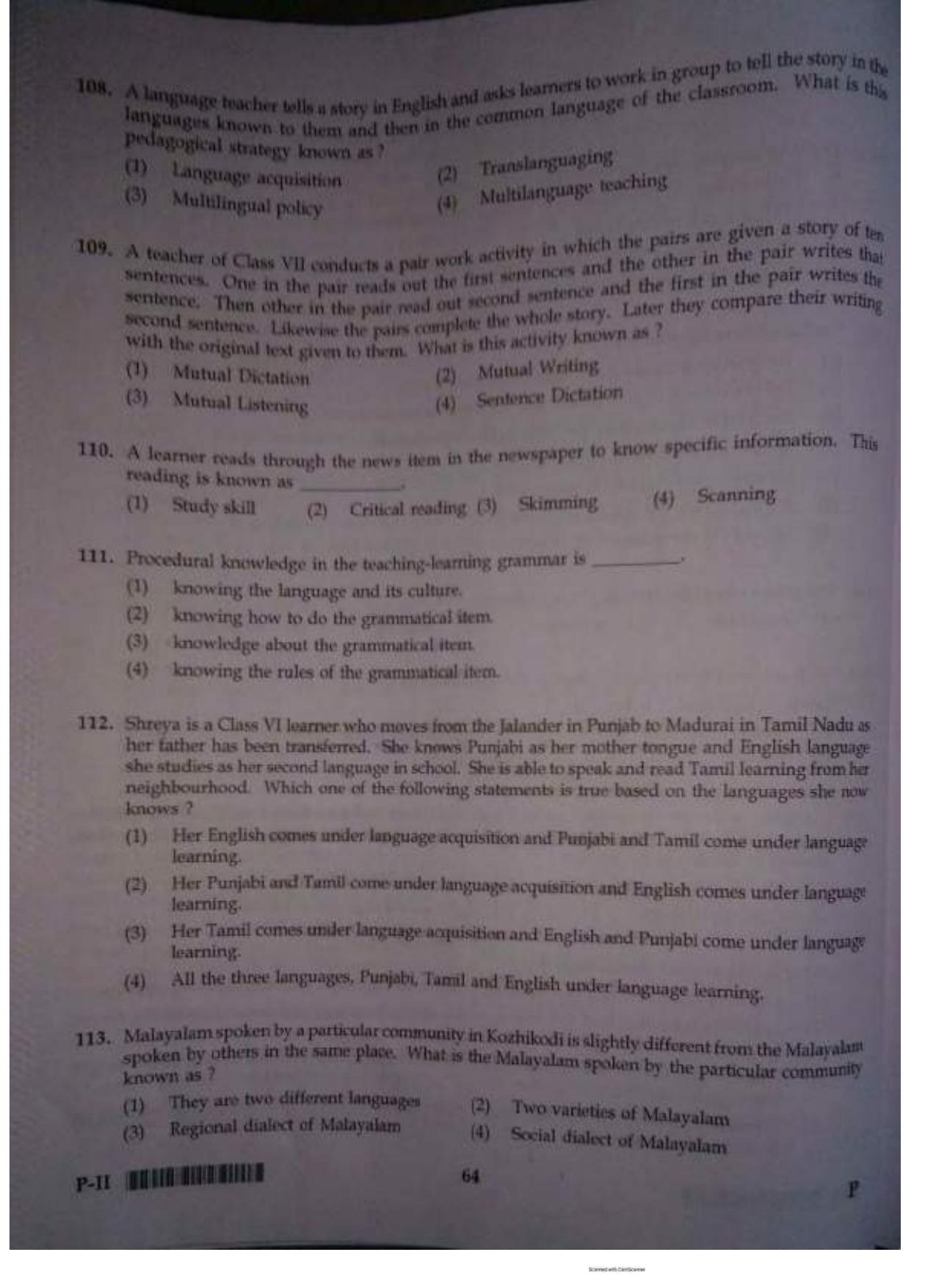 ctet paper 2 question paper SET P - Page 63
