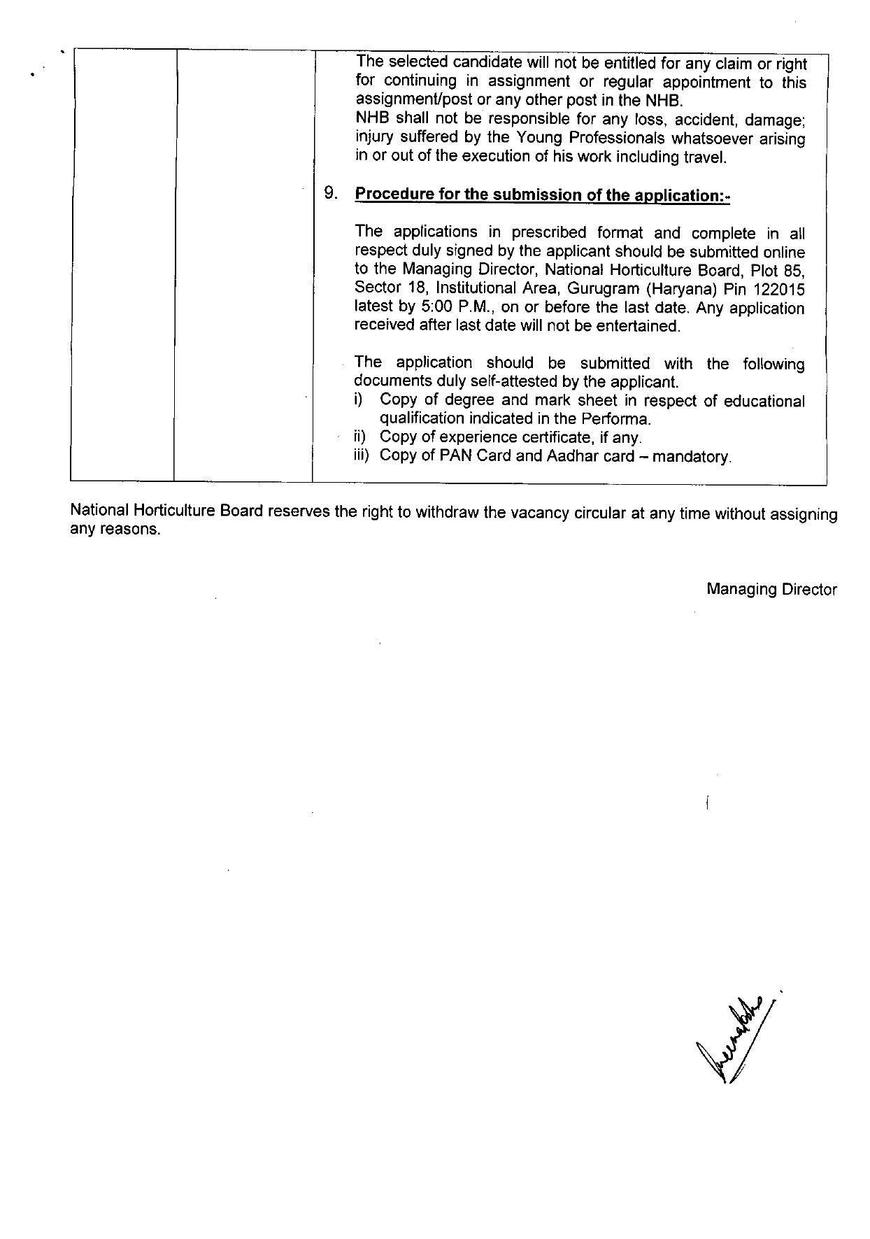 National Horticulture Board Recruitment 2022 for 17 Young Professional - Page 2