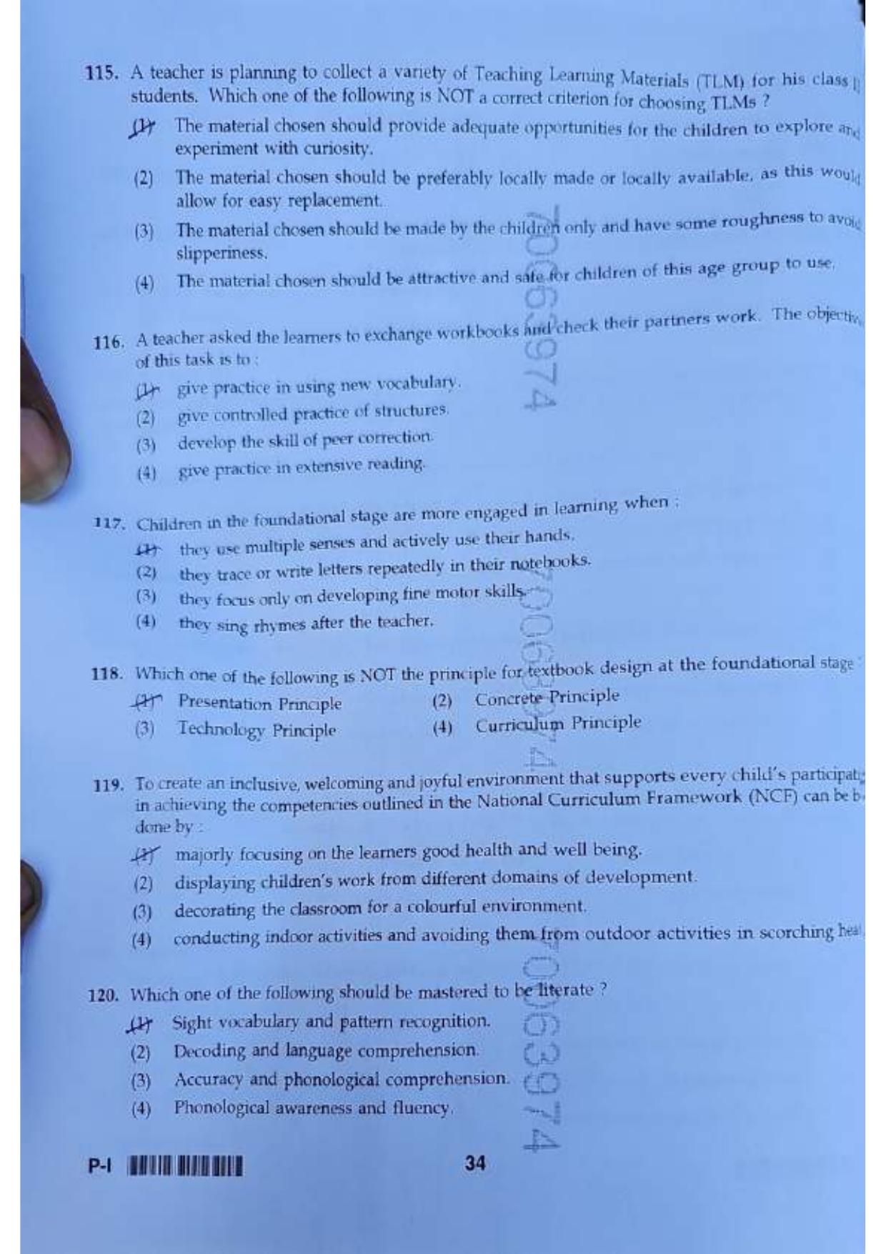 ctet paper 1 question paper SET J - Page 33