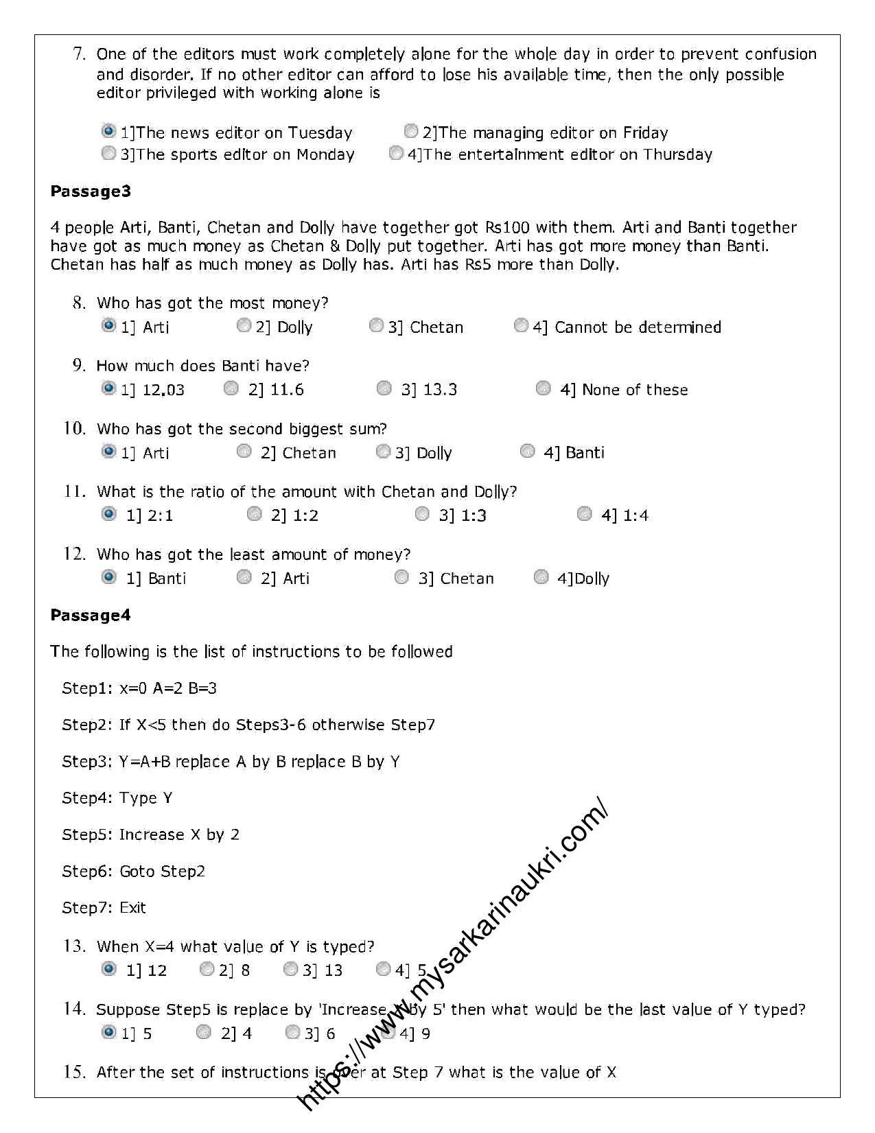 PSPCL Logical Reasoning Old Question Paper - Page 2