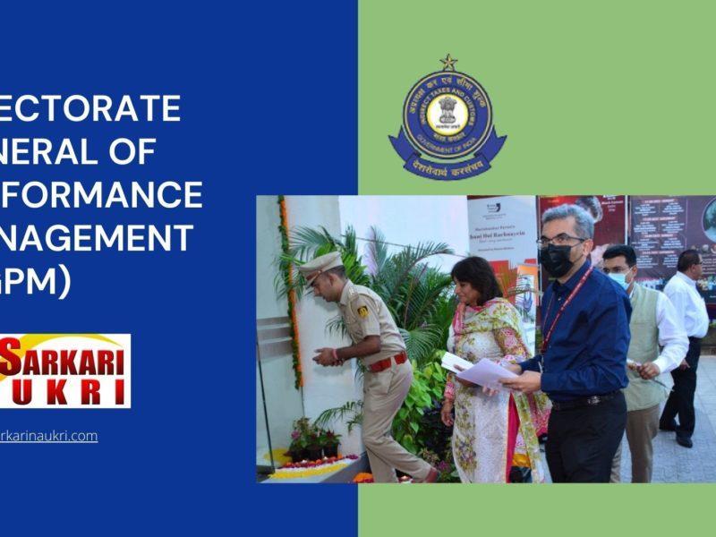 Directorate General of Performance Management (DGPM) Recruitment