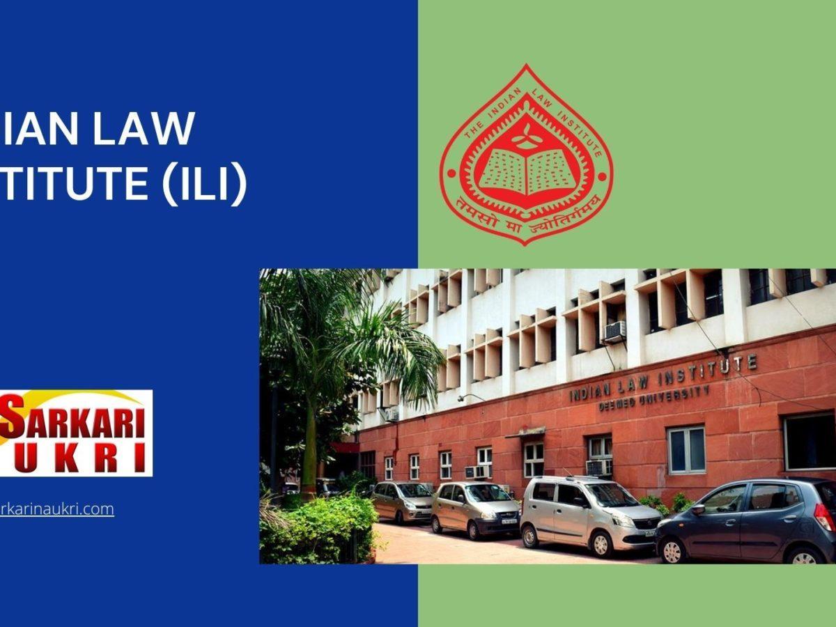 Indian Law Institute (ILI) Recruitment