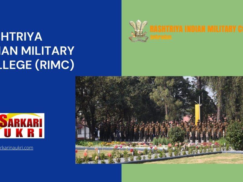 Rashtriya Indian Military College (RIMC) Recruitment