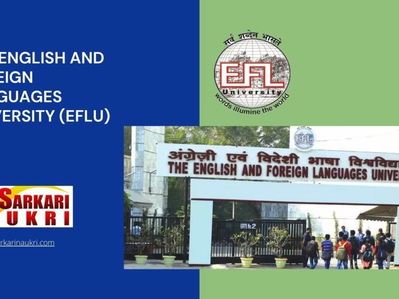 The English and Foreign Languages University (EFLU) Recruitment