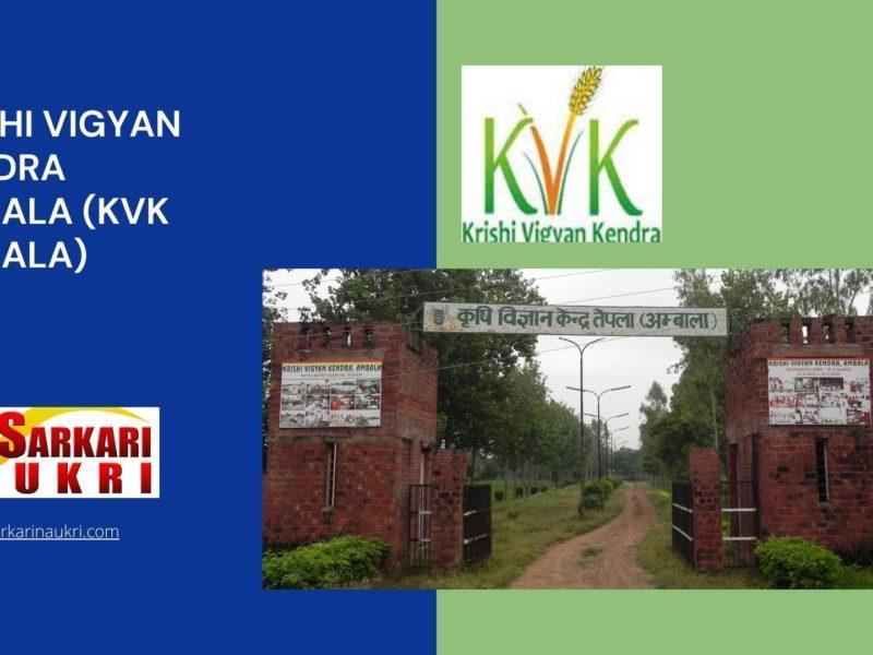 Krishi Vigyan Kendra Ambala (KVK Ambala) Recruitment