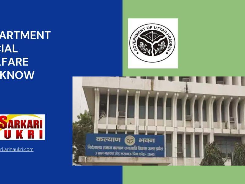 Department Social Welfare Lucknow Recruitment
