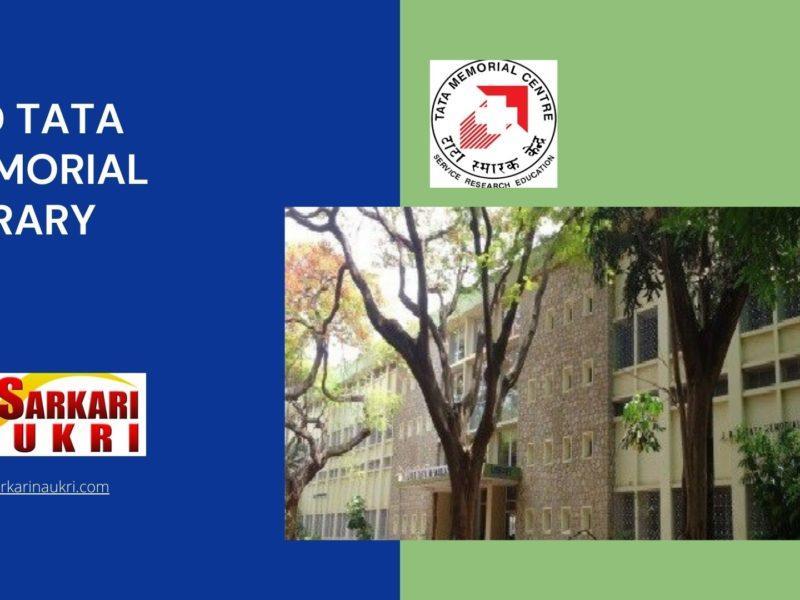Jrd Tata Memorial Library Recruitment