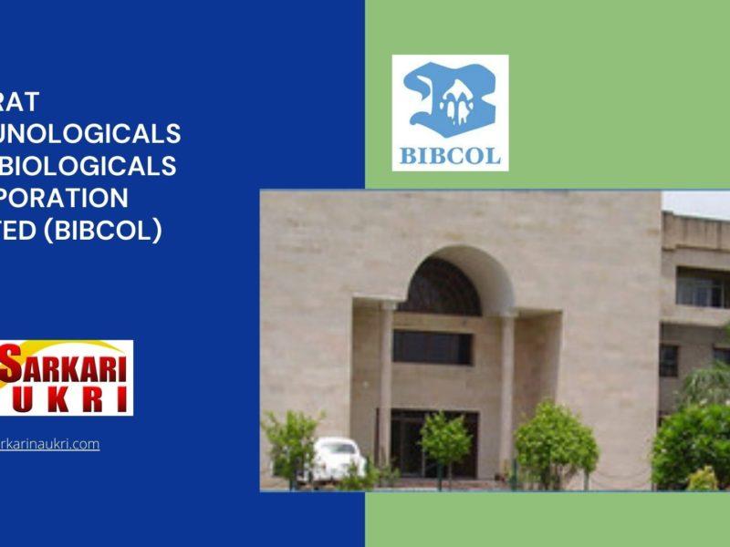 Bharat Immunologicals and Biologicals Corporation Limited (BIBCOL) Recruitment