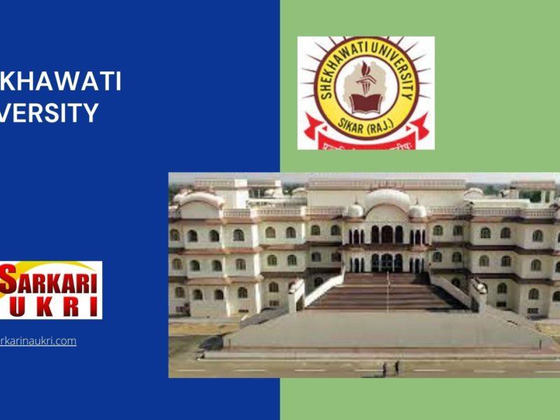 Shekhawati University Recruitment