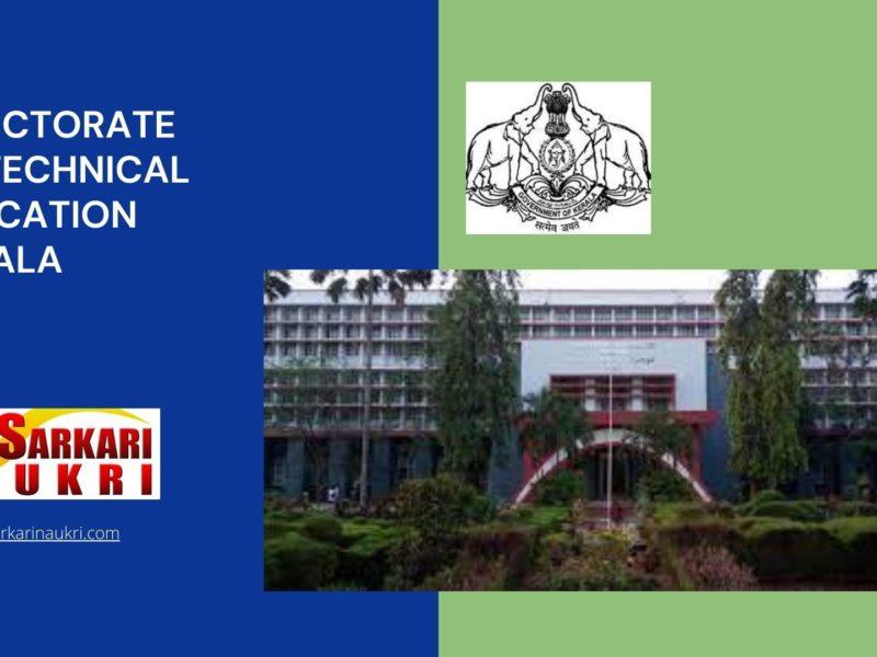 Directorate of Technical Education Kerala Recruitment