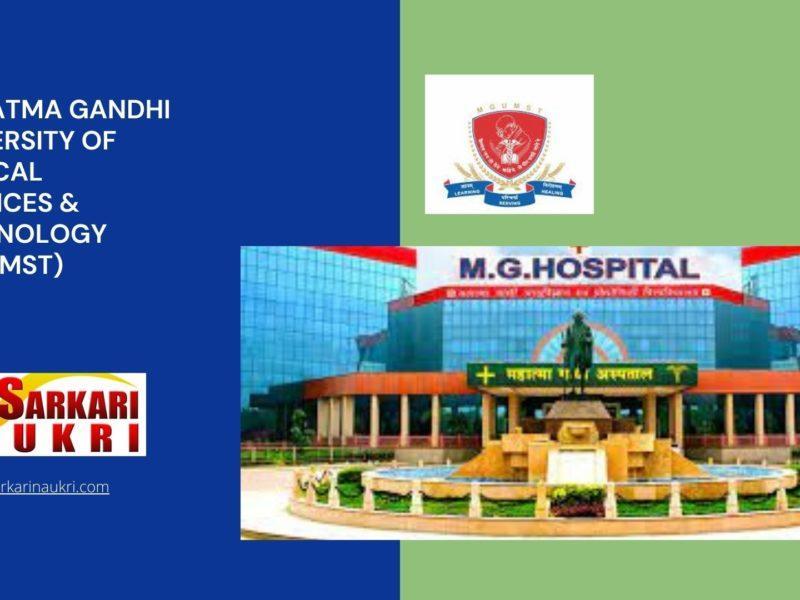 Mahatma Gandhi University of Medical Sciences & Technology (MGUMST) Recruitment