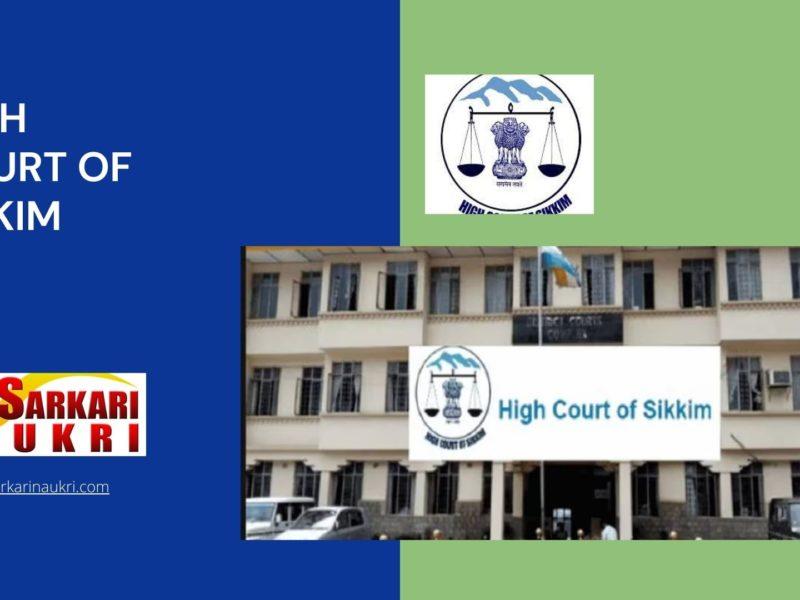 High Court Of Sikkim Recruitment