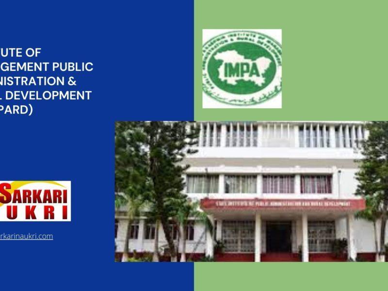 Institute of Management Public Administration & Rural Development (JKIMPARD) Recruitment
