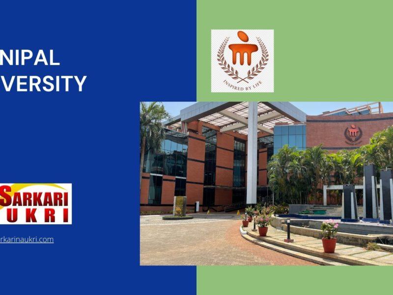 Manipal University Recruitment