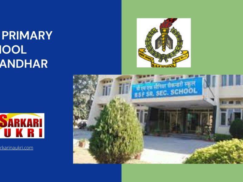BSF Primary School Jalandhar Recruitment