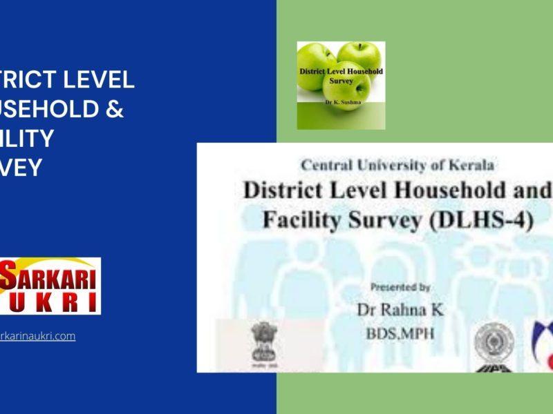 District Level Household & Facility Survey Recruitment