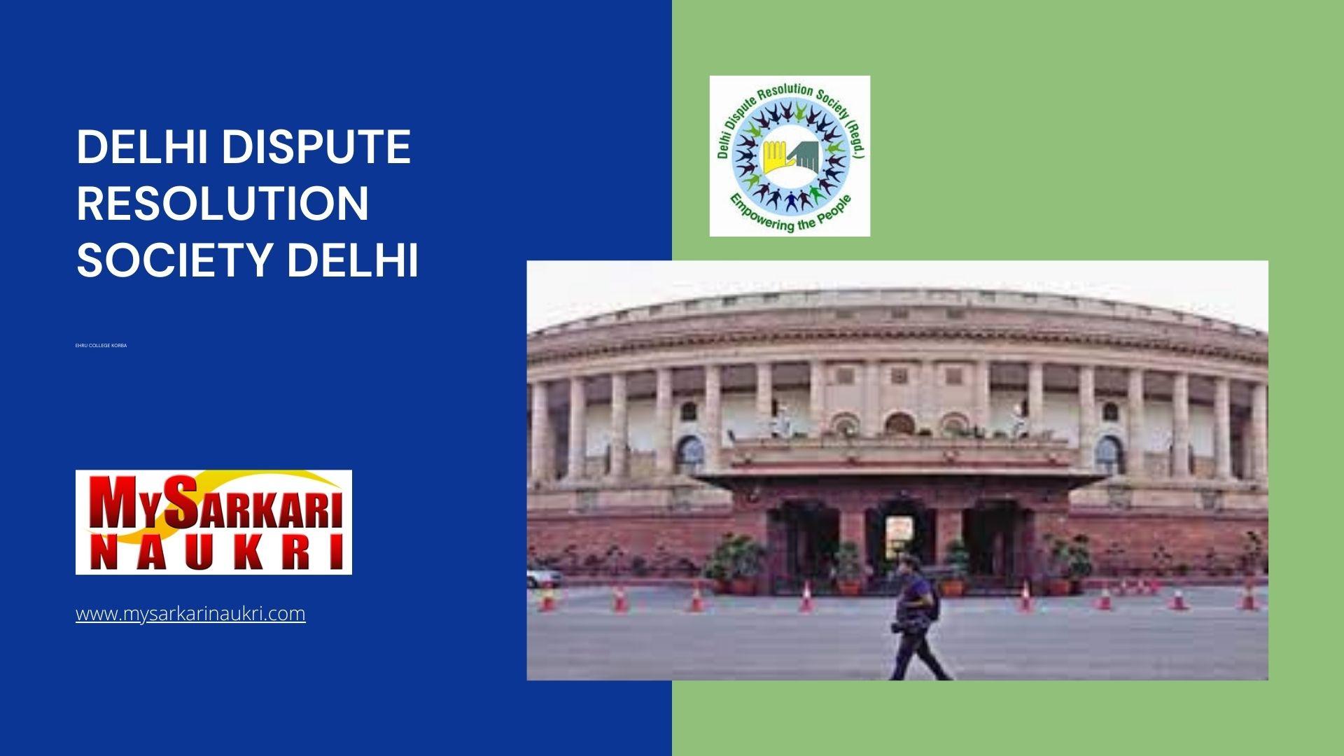 Delhi Dispute Resolution Society (DDRS) Recruitment MySarkariNaukri En