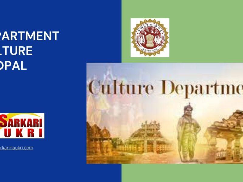 Department Culture Bhopal Recruitment