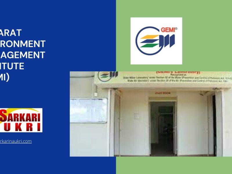 Gujarat Environment Management Institute (GEMI) Recruitment