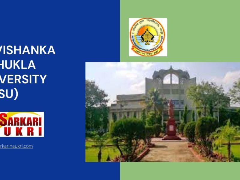 Pt Ravishankar Shukla University (PRSU) Recruitment