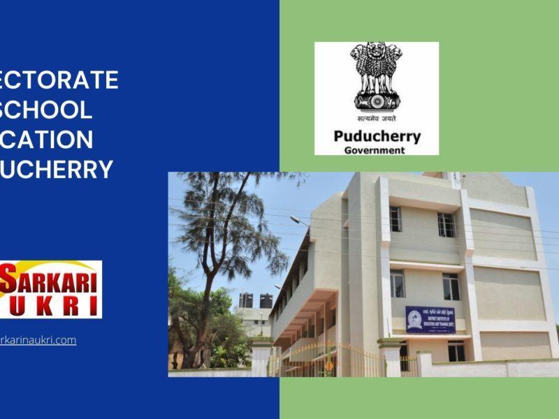 Directorate of School Education Puducherry Recruitment