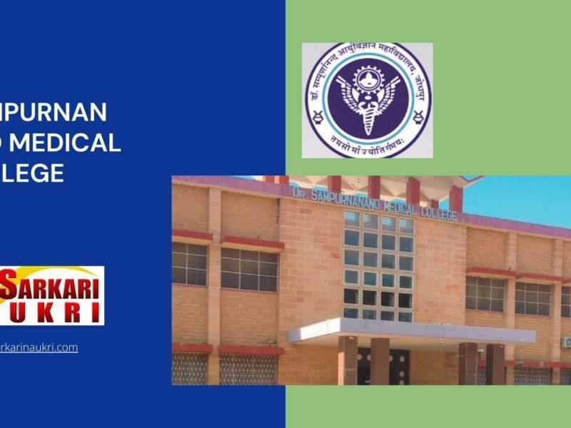 Dr Sampurnanand Medical College Recruitment