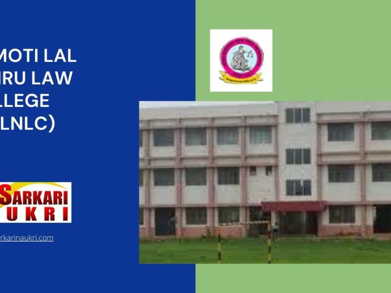 Pt Moti Lal Nehru Law College (PMLNLC) Recruitment