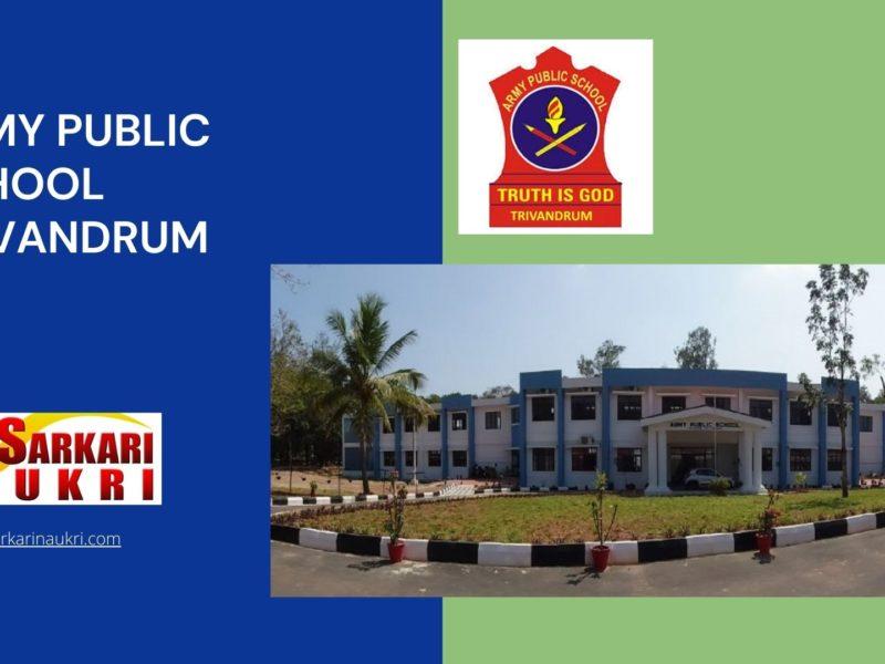 Army Public School Trivandrum Recruitment