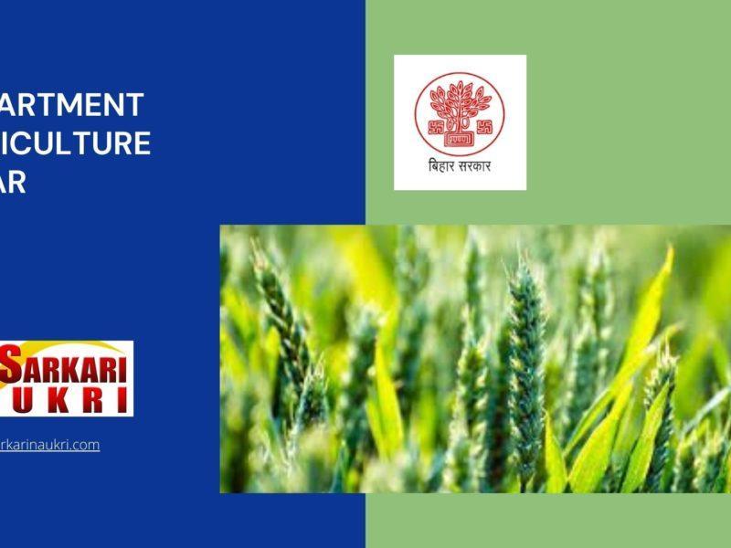 Department Agriculture Bihar Recruitment