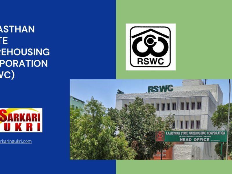 Rajasthan State Warehousing Corporation (RSWC) Recruitment