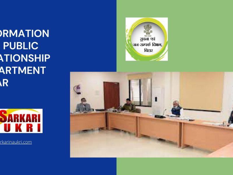 Information and Public Relationship Department Bihar Recruitment