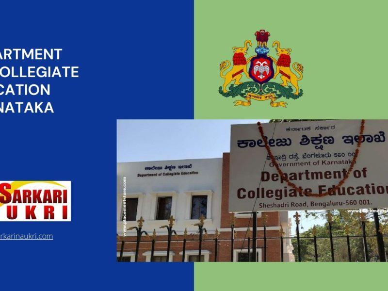 Department of Collegiate Education Karnataka Recruitment