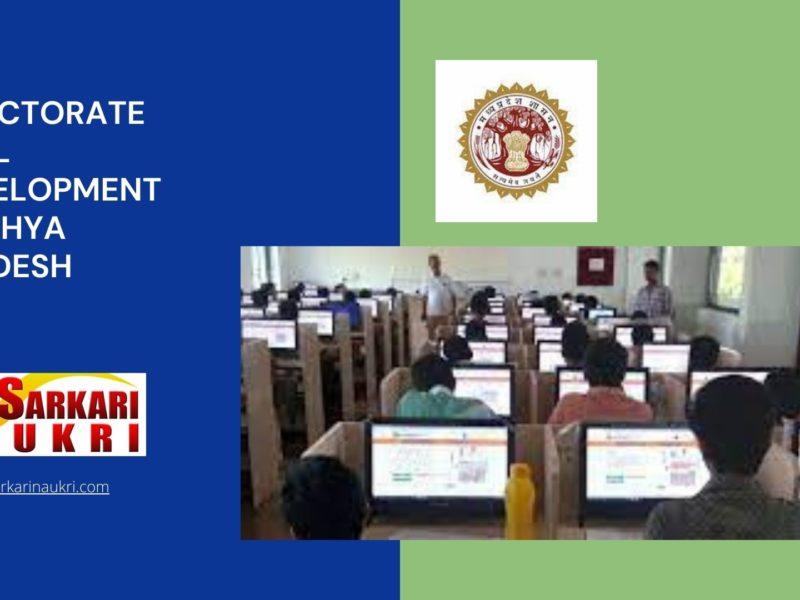 Directorate Skill Development Madhya Pradesh Recruitment