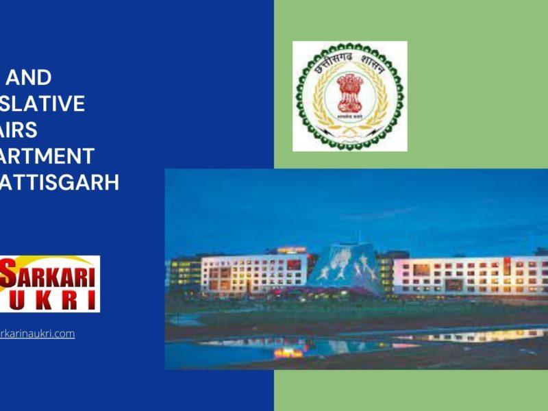 Law and Legislative Affairs Department Chhattisgarh Recruitment
