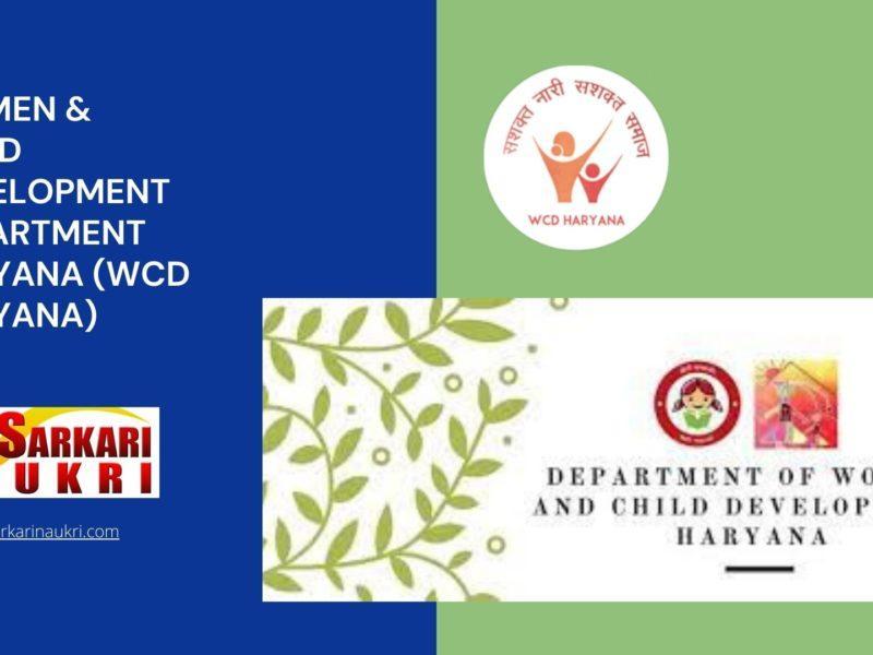 Women & Child Development Department Haryana (WCD Haryana) Recruitment