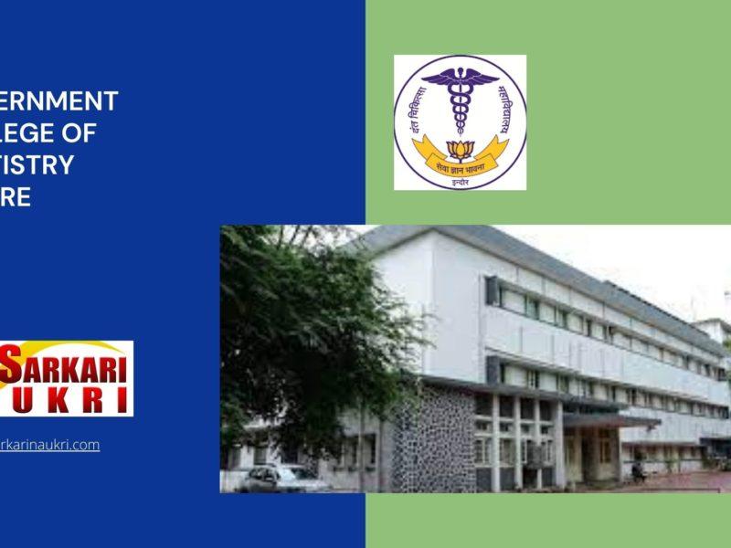 Government College Of Dentistry Indore Recruitment