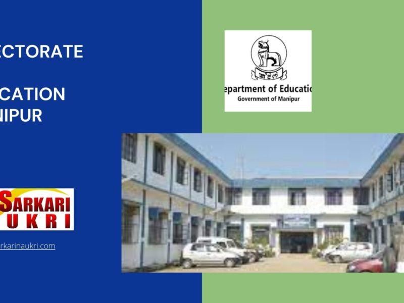 Directorate of Education Manipur Recruitment