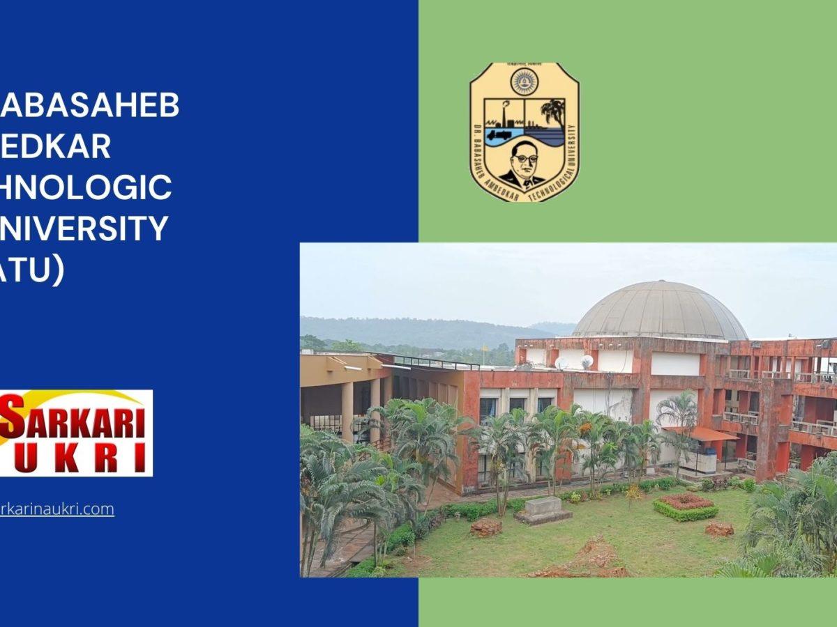 Dr Babasaheb Ambedkar Technological University (DBATU) Recruitment