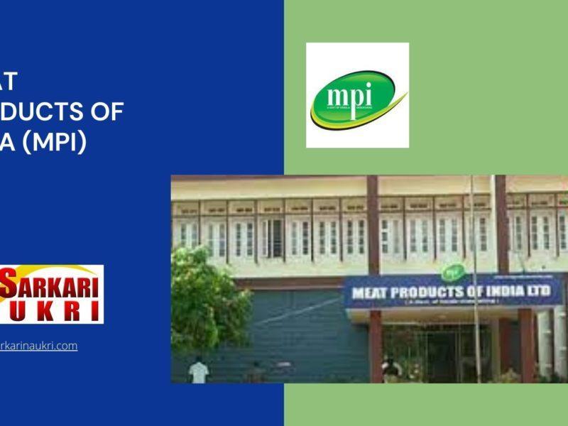 Meat Products of India (MPI) Recruitment